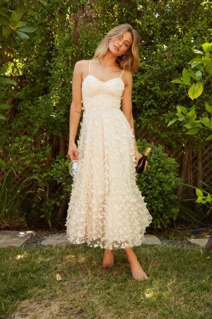 Blanche Butterfly A-line Midi Dress