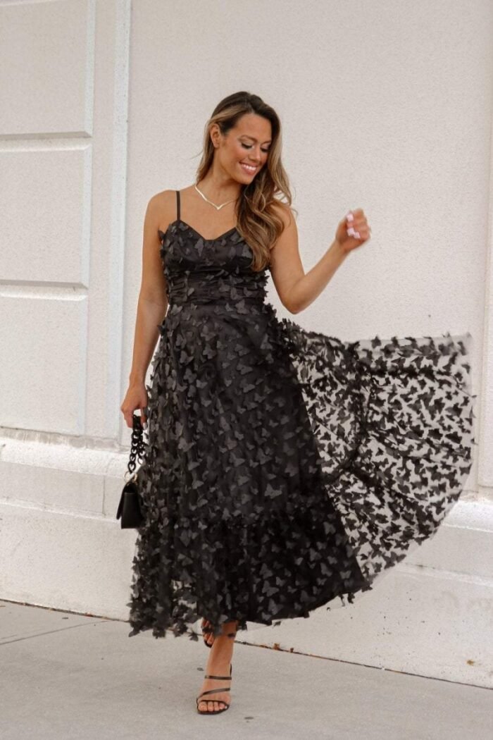 Blanche Butterfly A-line Midi Dress - Image 6