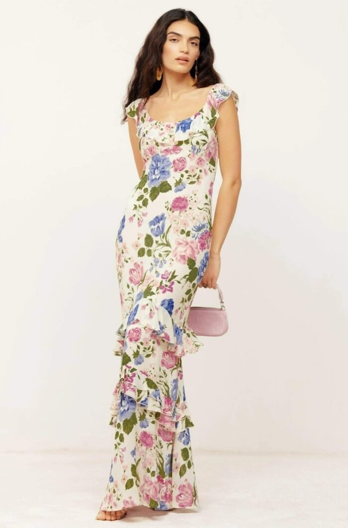 Bonnie Printed Ruffled Maxi Dress - Image 1