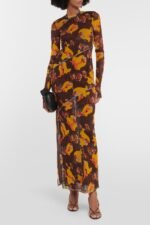 Breeda Printed See-through Maxi Mesh Dress - Image 5
