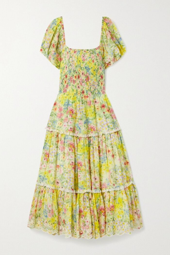 Brianna Printed Lace Trimed Midi Dress - Image 6