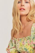Brianna Printed Lace Trimed Midi Dress - Image 4