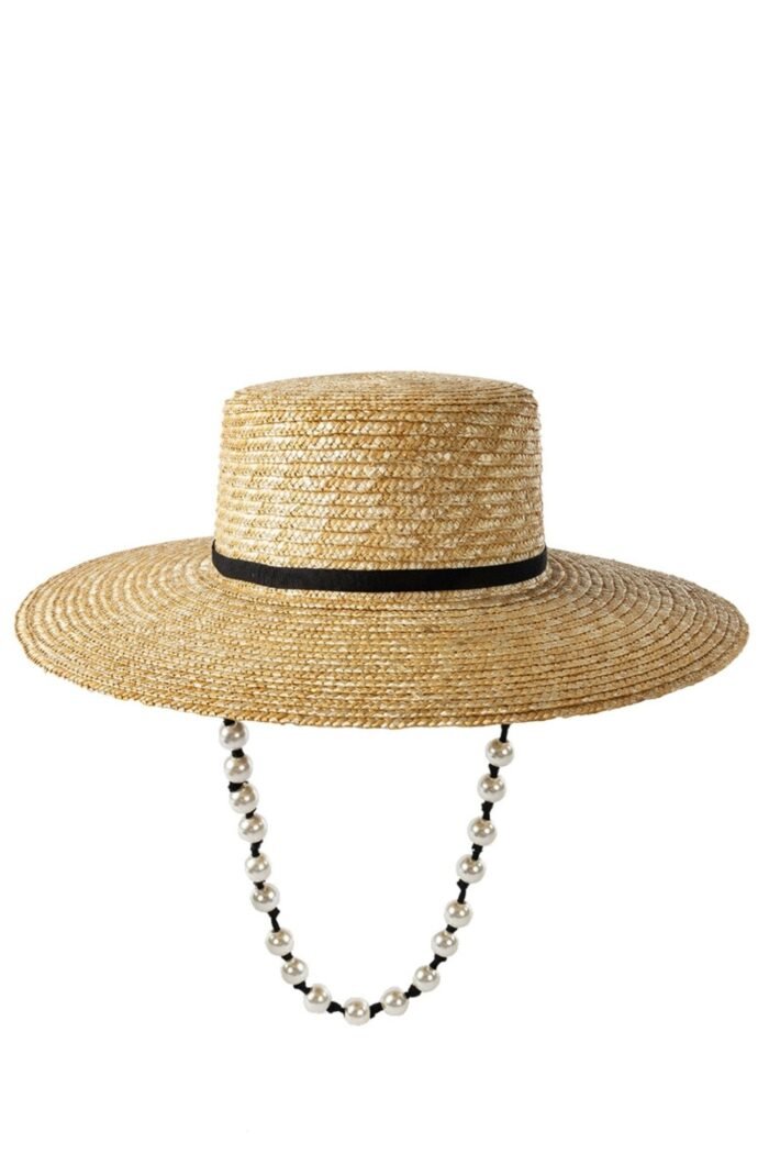 Carla Beaded Chain Straw Hat - Image 1