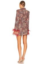 Carlin Printed Feather Belted Mini Blazer Dress - Image 3