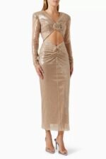 Cathy Flower Sequins Midi Dress - Image 4