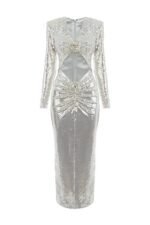 Cathy Flower Sequins Midi Dress - Image 15