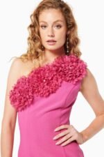 Cecilia Flower One-shoulder Mini Dress - Image 6