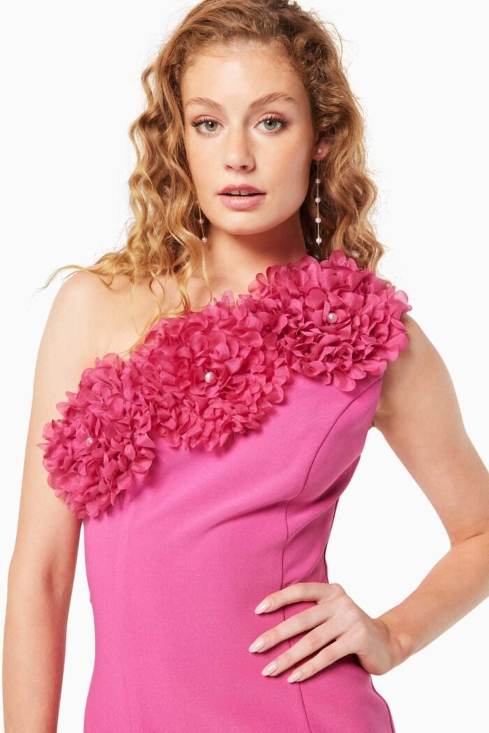 Cecilia Flower One-shoulder Mini Dress - Image 6