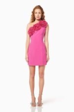 Cecilia Flower One-shoulder Mini Dress