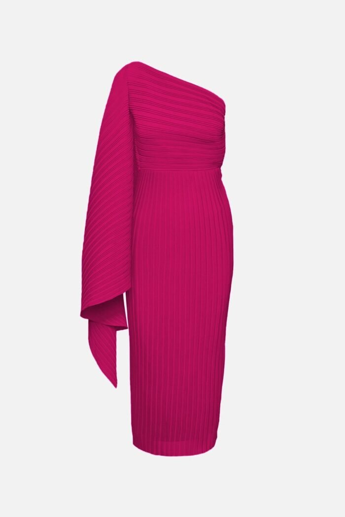 Chaya Plisse One-shoulder Midi Dress - Image 5