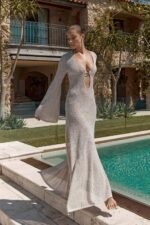 Chaya V-neck Crochet Knit Maxi Dress - Image 3