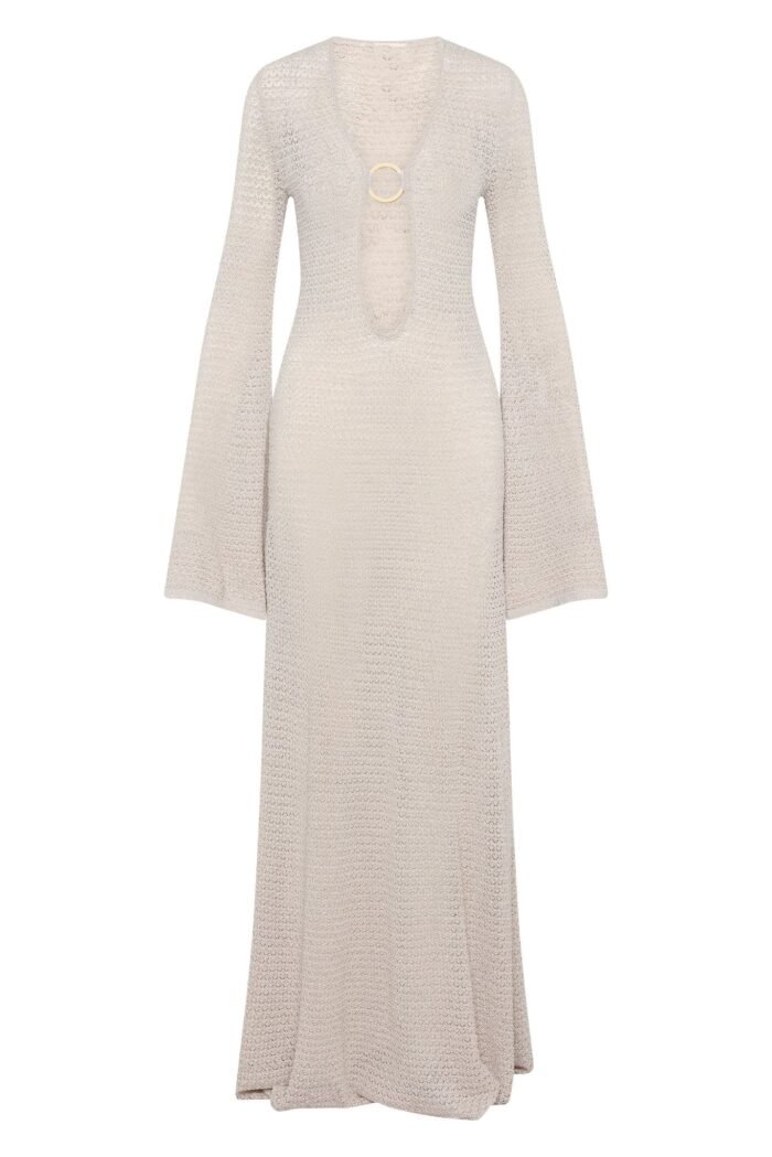 Chaya V-neck Crochet Knit Maxi Dress - Image 8