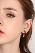 Christmas Bowknot Jingle Bell Drop Earrings - Image 4