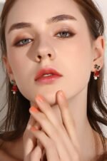 Christmas Bowknot Jingle Bell Drop Earrings - Image 3