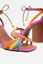Ciara Block Heel Knot Strap Sandals - Image 5