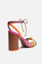 Ciara Block Heel Knot Strap Sandals - Image 4