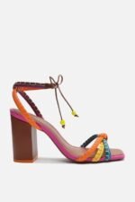 Ciara Block Heel Knot Strap Sandals - Image 2