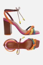 Ciara Block Heel Knot Strap Sandals - Image 3