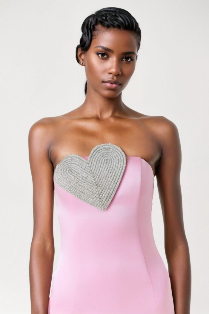 Claire Diamante Heart Strapless Maxi Dress - Image 2