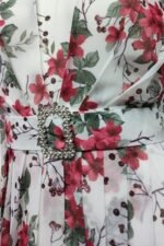 Clara Printed Off-shoulder Belted Maxi Dress - Image 4
