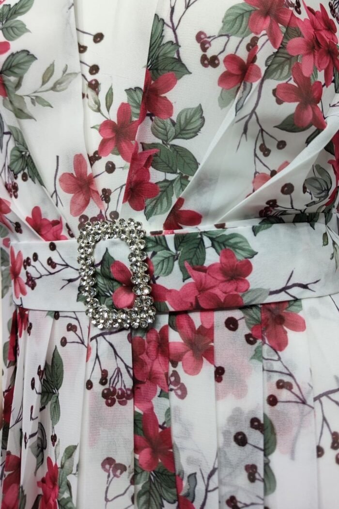 Clara Printed Off-shoulder Belted Maxi Dress - Image 4