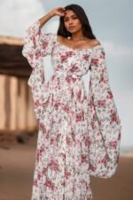 Clara Printed Off-shoulder Belted Maxi Dress - Image 2