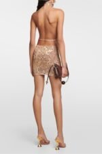 Claudia Halterneck Sequin Crochet Mini Dress - Image 2