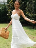 Cora Lace Trim A-line Maxi Sundress - Image 3