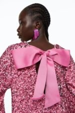 Coral Sequins Tie-back Mini Dress - Image 7