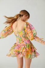 Cornelia Printed Splicing Tiered Mini Dress - Image 3