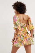 Cornelia Printed Splicing Tiered Mini Dress - Image 4