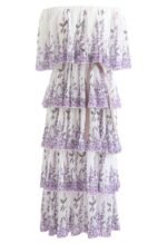 Cornilia Printed Plisse Tiered Midi Dress - Image 6