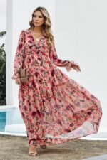 Dale Printed V-neck Tiered Maxi Dress - Image 3