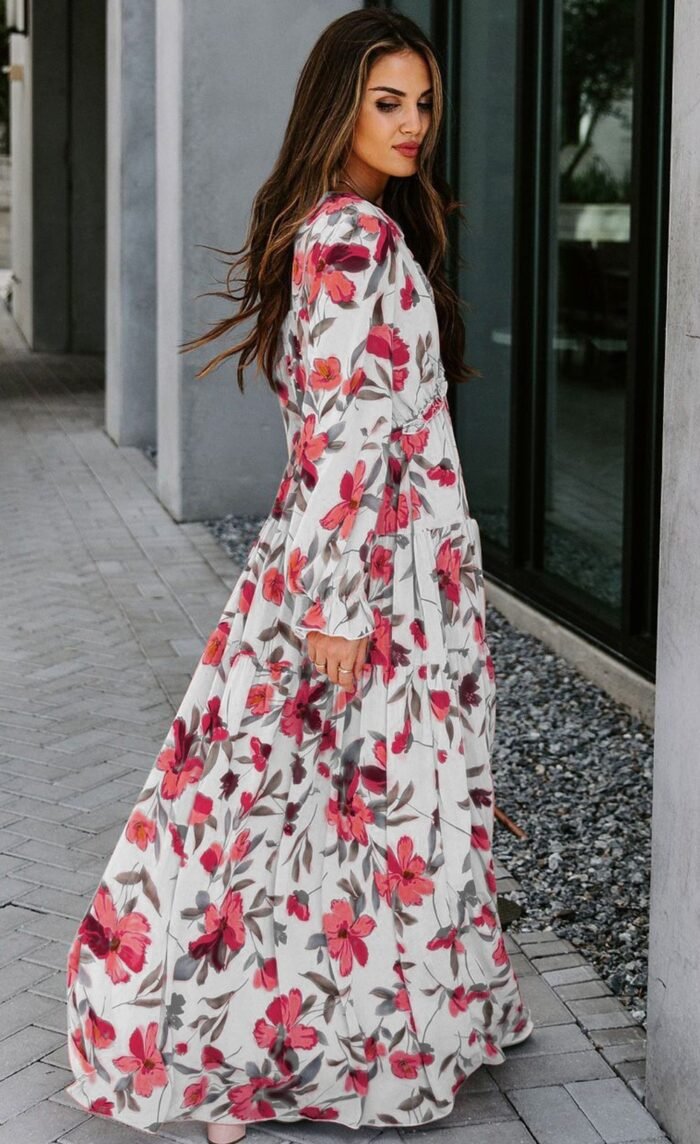 Dale Printed V-neck Tiered Maxi Dress - Image 2