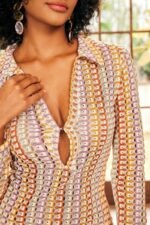 Dawn V-neck Collared Crochet Maxi Dress - Image 5