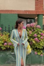 Dawn V-neck Slit Crochet Maxi Dress - Image 9