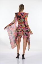 Debby Printed Flare Sleeves Mini Chiffon Dress - Image 5