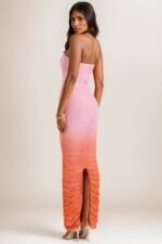 Debby Printed Gathered Mesh Corset Maxi Dress - Image 4