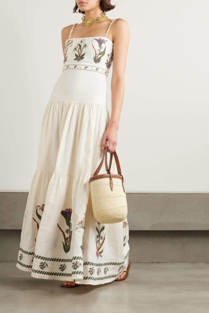 Denise Embroidered Floral Maxi Dress - Image 1
