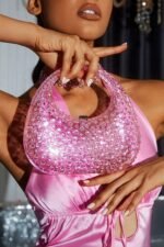 Diamante Embellished Acrylic Clutch Bag - Image 6