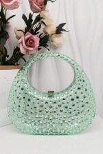 Diamante Embellished Acrylic Clutch Bag - Image 13