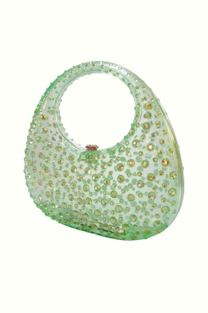 Diamante Embellished Acrylic Clutch Bag - Image 14