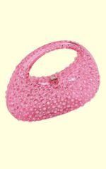 Diamante Embellished Acrylic Clutch Bag - Image 11