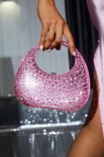 Diamante Embellished Acrylic Clutch Bag - Image 7