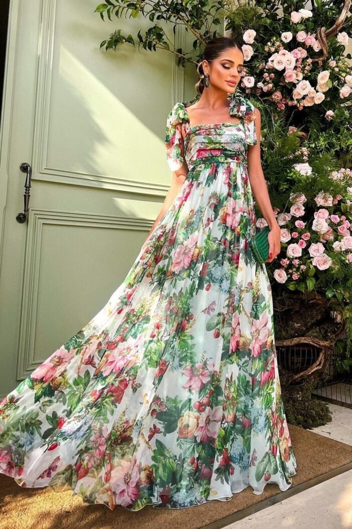 Dinah Printed Strap Maxi Dress - Image 4