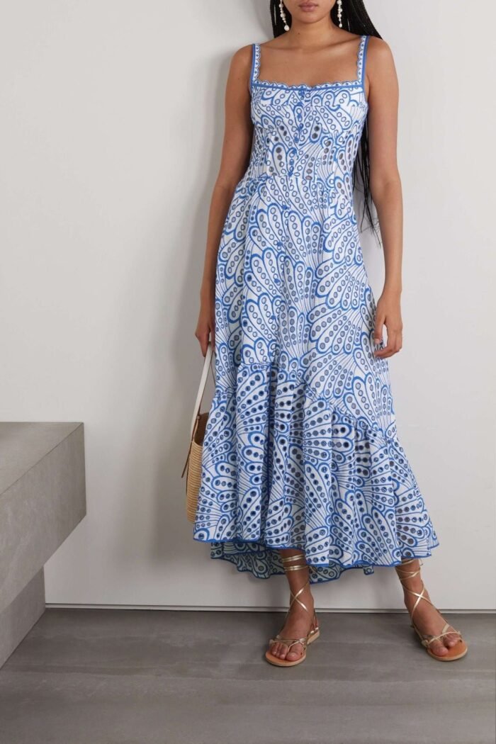 Dolly Embroidered Lace Midi Bustier Dress - Image 6