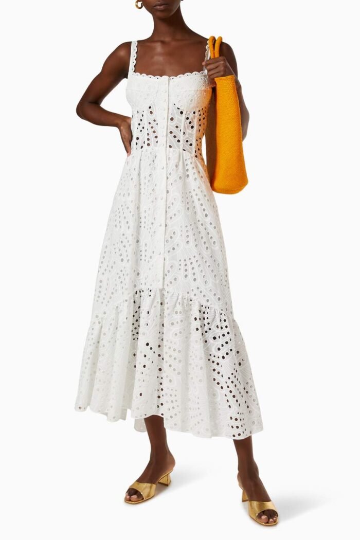 Dolly Embroidered Lace Midi Bustier Dress - Image 10
