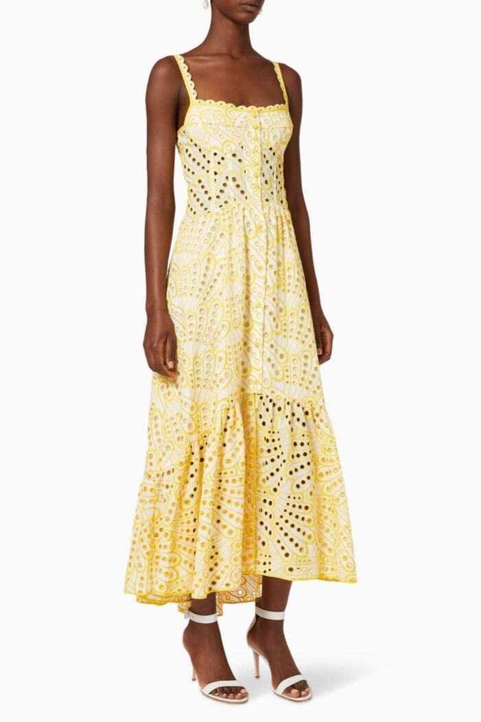 Dolly Embroidered Lace Midi Bustier Dress - Image 3