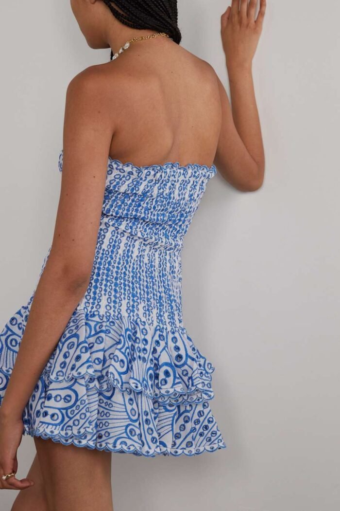 Dolly Embroidered Lace Strapless Mini Bodycon Dress - Image 6