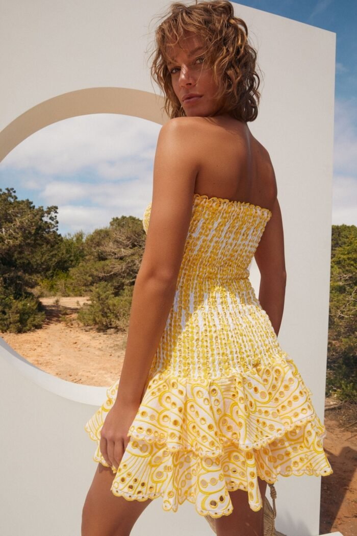 Dolly Embroidered Lace Strapless Mini Bodycon Dress - Image 2